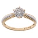 18ct Yellow And White Gold 0.26ct Brilliant Cut Diamond Cluster Ring