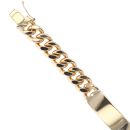 9ct Yellow Gold ID Curb Bracelet 8"