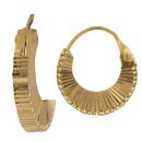 22ct Yellow Gold Sun Ray Basket Hoop Earrings