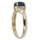 9ct Yellow Gold Sapphire and 0.05ct Diamond Ring