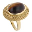 18ct Yellow Gold Tiger's Eye Single Stone Ring