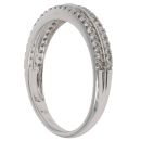 18ct White Gold 0.25ct Brilliant Cut Diamond Two Row Ring