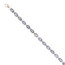 9ct Yellow Gold Blue Gemstone Bracelet 9"