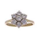 18ct Yellow Gold 1.00ct Diamond Cluster Ring