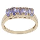 9ct Yellow Gold Tanzanite Five Stone Ring