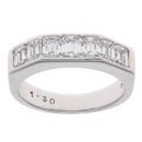 18ct White Gold 1.30ct Emerald Cut Diamond Half Eternity Ring