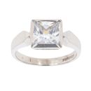 9ct White Gold Cubic Zirconia Single Stone Ring
