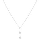 9ct White Gold Cubic Zirconia Drop Pendant and Chain 18"