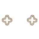 9ct Yellow Gold Cubic Zirconia Openwork Petal Stud Earrings