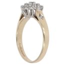 9ct Yellow Gold 0.25ct Brilliant Cut Diamond Cluster Ring