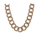 9ct Yellow Gold Heavyweight Textured Curb Chain 34"