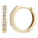 9ct Yellow Gold Diamond Channel Hoops