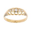 18ct Yellow Gold Five Stone 0.15ct Diamond Ring