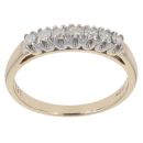 9ct Yellow Gold 0.25ct Brilliant Cut Diamond Half Eternity Ring