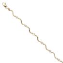 9ct Yellow Gold Stone Set Wave Bracelet 7"
