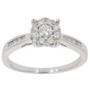 9ct White Gold 0.32ct Brilliant Cut Diamond Cluster Ring