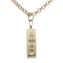 9ct Yellow Gold Ingot Pendant And Chain 18"