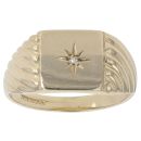 9ct Yellow Gold 0.05ct Diamond Signet Ring