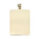 14ct Yellow Gold Plain Rectangular Tag Pendant