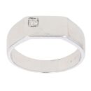 9ct White Gold 0.05ct Diamond Signet Ring