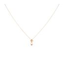 9ct Yellow Gold 0.05ct Diamond And Pink Gemstone Pendant And Chain 16"