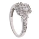 9ct White Gold 0.50ct Brilliant And Princess Cut Diamond Cluster Ring