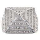 Silver Cubic Zirconia Pyramid Ring