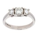 Platinum 0.75ct Diamond Trilogy Ring