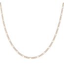 9ct Yellow and White Gold Diamond Cut Figaro Chain 16"