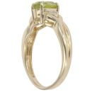 9ct Yellow Gold 0.02ct Diamond And Peridot Solitaire Ring