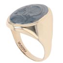 9ct Yellow Gold Oval Hematite Centurion Signet Ring