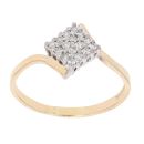 18ct Yellow Gold 0.15ct Brilliant Cut Diamond Cluster Ring