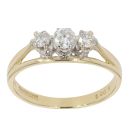18ct Yellow Gold 0.50ct Brilliant Cut Diamond Trilogy Ring