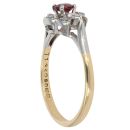 18ct Yellow Gold 0.05ct Diamond and Ruby Cluster Ring