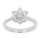 9ct White Gold Diamond Cluster Ring by Anya Belle