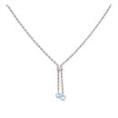 9ct White Gold Blue Topaz Pendant And Chain 16"