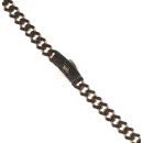 14ct Yellow Gold Monaco Classic Black Pave Lock Curb Chain 20"