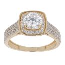 9ct Yellow Gold Cubic Zirconia Cluster Ring
