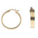 14ct Yellow Gold Greek Key Hoop Earrings