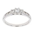 9ct White Gold 0.25ct Diamond Trilogy Ring