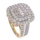18ct Yellow Gold 2.20ct Diamond Cluster Ring