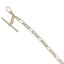 9ct Yellow Gold Figaro T-Bar Bracelet 7.5"