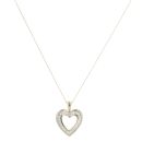 9ct Yellow Gold 0.35ct Brilliant Cut Diamond Heart Pendant And Chain 18"