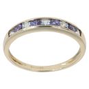 9ct Yellow Gold Aquamarine And Tanzanite Ring