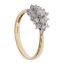 18ct Yellow Gold 1.00ct Diamond Cluster Ring