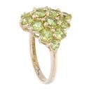 9ct Yellow Gold Peridot Fancy Cluster Ring