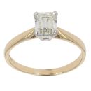 18ct Yellow Gold 1.00ct Emerald Cut Diamond Solitaire Ring