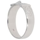 Silver Patterned Buckle Ring By Icesia