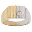 18ct Yellow and White Gold 0.10ct Diamond Signet Ring