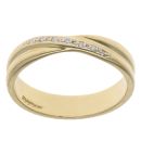 18ct Yellow Gold 0.04ct Brilliant Cut Diamond Crossover Ring
